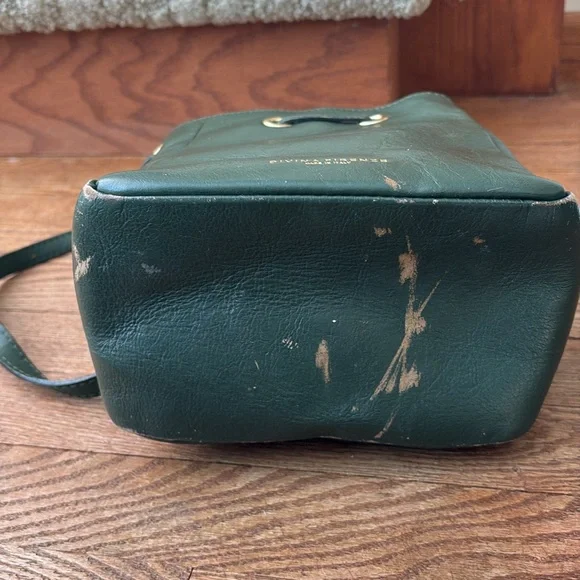 Divina Firenze Small green 2-way bucket bag genuine leather tassels - Picture 9 of 11